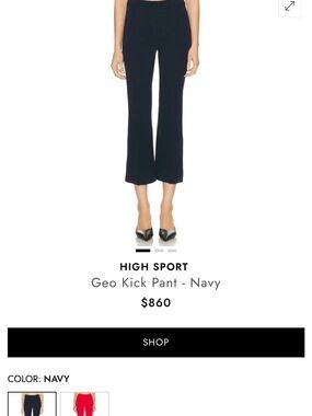 High Sport Geo Kick Pant - Navy Boot-Cut
